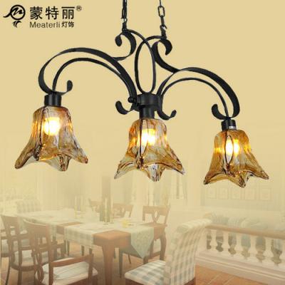 China 3 Light Decorative Wrought Iron Chandelier Retro and Traditional Style for sale