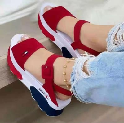 China 2021 Fashion Trend Fashion Women Sandals Housing Sandals Peeps High Top Platform Sandals Women Summer Shoes Soft Wedges Shoes Sandalias Mujer Casual Shoes for sale