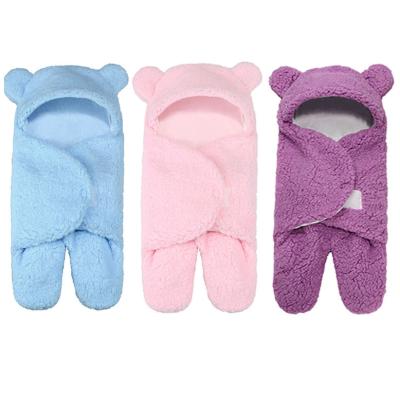 China Cashmere Sustainable Kids Faux Plush Lambswool Blankets Super Soft Sleeping Bags 0-6 Months Baby for sale