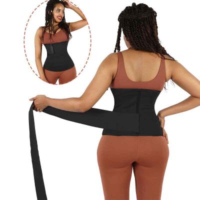 China Latest Design Antibacterial 2 in 1 Slimming Elastic Bandage Bandage Belly Belly Wrap Waist Trainer with 3m Wrap Belt for sale