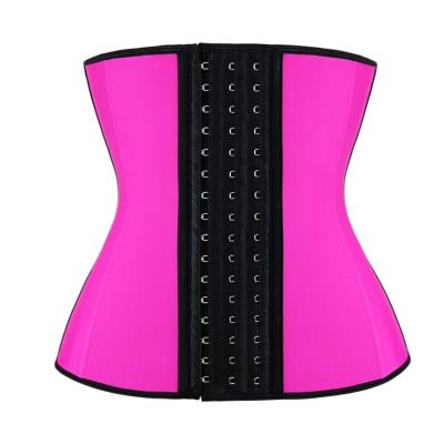 China 9 Antibacterial Custom Colombian Steel Bone 3 Hooks Slimming Corset Best Women Shapers Latex Waist Trainer for sale