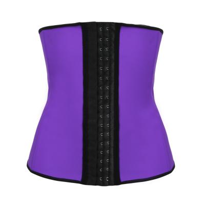 China Custom International Steel Boned Antibacterial Logo Long Torso Hook Cosh Corset Latex Waist Trainer for sale