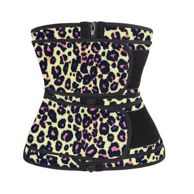 China Dropshipping Antibacterial Compression 2 Waist Trainer Two Row Zipper Waist Trainer Belt for sale