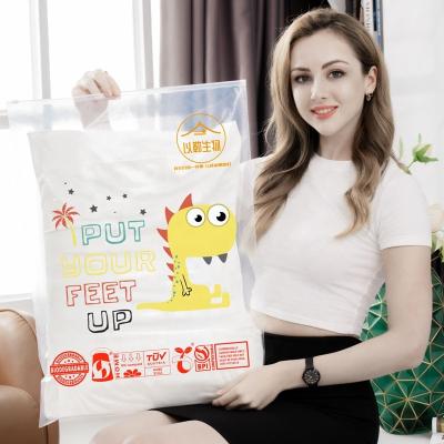 China BIODEGRADABLE bags for clothes in clothing stores transparent self-sealing plastic stain degradable zipper type for sale