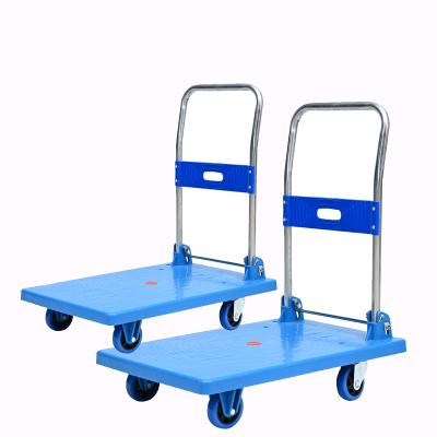 China Industrial foldable plastic platform truck hand cart cart with competitive prices for sale