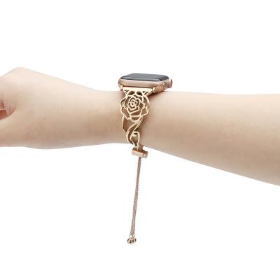 China Luxury Rose Gold Fit Bit Adjustable Accessories Attach Bands Compatible with Apple Watch for sale