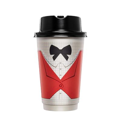 China Reasonable Price Disposable Biodegradable Take Out Coffee Wholesale Insulated Paper Cup With Lid for sale