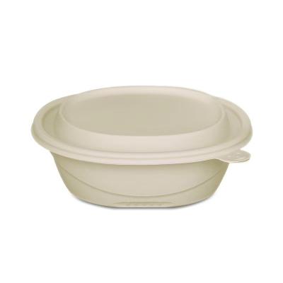 China Cornstarch Disposable Degradable Food Container Round Food Packaging Bowl Environmental Protection Light for sale