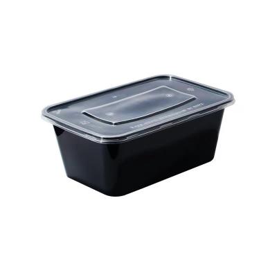 China Custom Black Plastic Kitchen Disposable Food 700ml Arc Soup Bowl Hot Round Square for sale