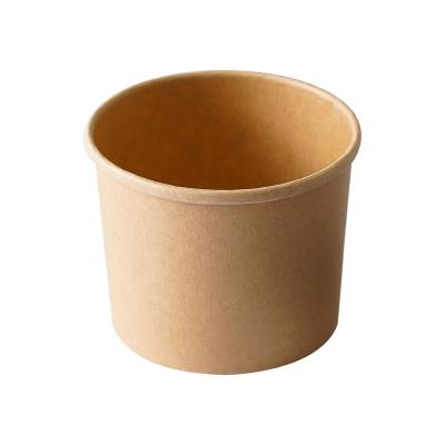 China Disposable Suitable Price Brown 16oz Kraft Paper Soup Cup Good Quality Hot Paper Bowl Packing 500ml for sale