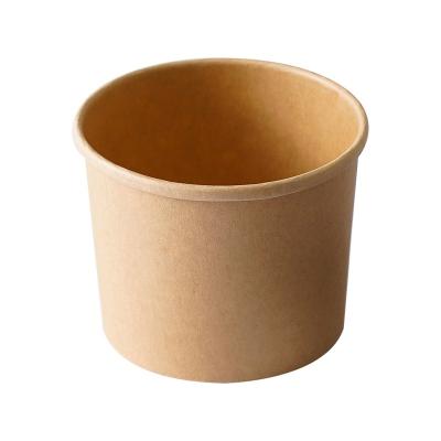 China Disposable Special Design Brown 16oz Kraft Paper Soup Cup Widely Used Durable Paper Bowl Packing 500ml for sale