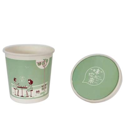 China Disposable Best Quality Disposable Take Away Oatmeal Container Wrapping Paper Soup Cup Soup Bowl With Lid for sale