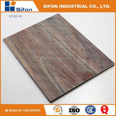 China Interior Wall Exterior Wood Color Panels / Partition Wall Aluminum Composite Panel for sale