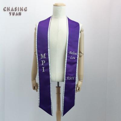 China School Custom Embroidered Slanted Graduation Sash With Trim for sale