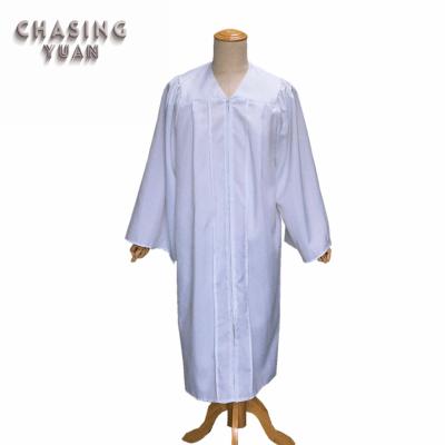 China Matte White Adult Church Simple Modern V-neck Choir Maxi Dress for sale