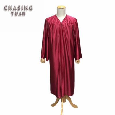 China Modern Wholesale Shiny Maroon Long Choir Robes Church Dress for sale