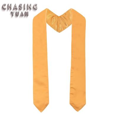 China School Plain Solid Gold Shiny Graduation Honor Stoles Wholesale Graduation Gown Accessory for sale