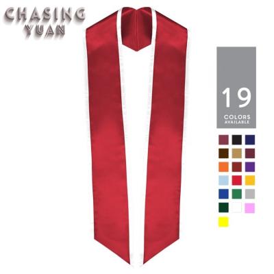 China Slanted Graduation Stoles/Stoles/Sashes OEM Factory Slope Satin Red Lower Graduation Sashes With White Trim for sale