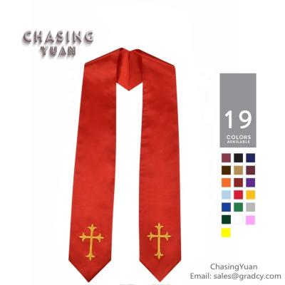 China Graduation Stole Religious Stole High Quality Professional Embroidered Latin Crosses Choir Stole Religious Stole for sale