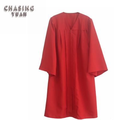 China American Matte Red Adult Academic Graduation Long Gown Wholesale for sale