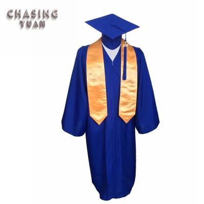 China Matte Academic Royal Blue Graduation Gown&School Cap Clothing for sale