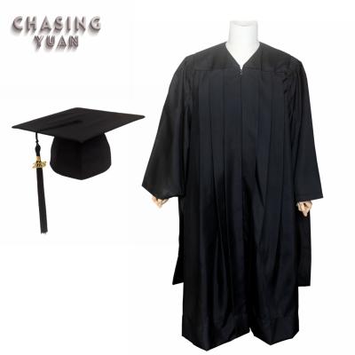 China Master Luxury Black Graduation Cap Academic Dress for sale