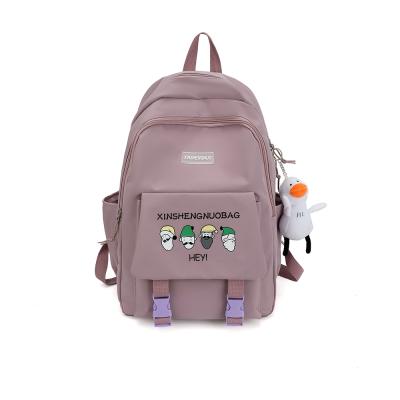 China Personality wear-resistant Korean style double-layer nylon large-capacity backpack for elementary and middle school students for sale