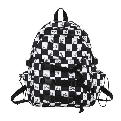 China Central Institute of Statistics version net red plaid backpack wear-resistant net red backpack large capacity college student female Korean schoolbag for sale