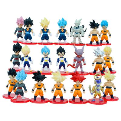 China Cartoon Toy Action Figures 2 Styles dragon- ball Anime Figure Set Japanese Super Saiyan action  figures anime toys for kids 21pcs/set for sale