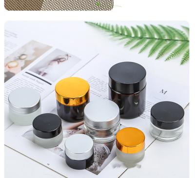 China 5g10g20g30g50g Amber Cosmetic Jar Face Eye Care Tea Color Glass Bottle Jar Personal Cream Bottle for sale