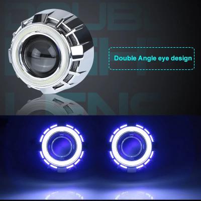 China Bi Xenon Projector Lens Light Bi-xenon Angel Eyes Hid Mini Halo Rings H1 Xenon Projector Lens 2.5 Inch for sale