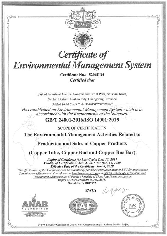 ISO 14001-2015 - SMAK INDUSTRIES CO., LTD.