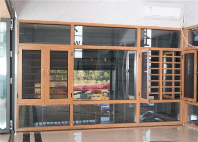 China Yellow Overall Aluminium Windows And Doors Easy Clean Powder Coated Surface for sale