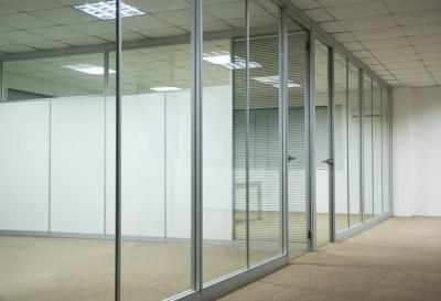 China Soundproof Aluminum Office Partition Waterproof With Clear / Frosted Glass for sale