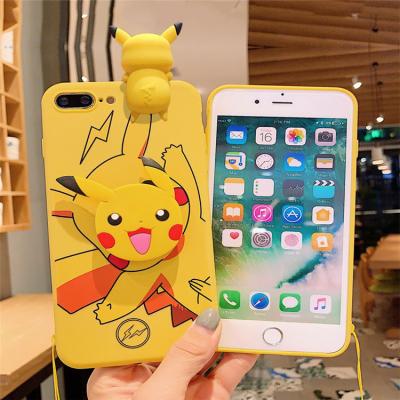 China Shockproof New Design Cute Pikachu Phone Bags Full Cover Protective Cartoon Sling Phone Case For Iphone 14 13 pro max for sale