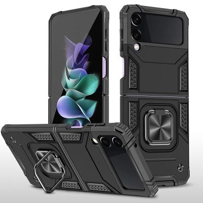 China Portable Samsung Galaxy Z Fold4/Z Flip 4 Ring Kickstand Phone Bags For TPU+PC Full Cover Protective Shockproof Phone Case for sale