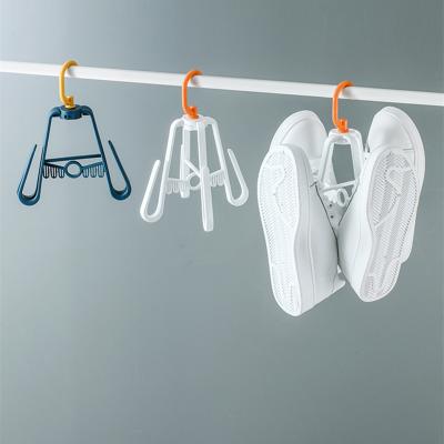 China New Design Folding Shoe Drying Rack Multifunctional Hooks The Four Rotating Shoe Rack for sale