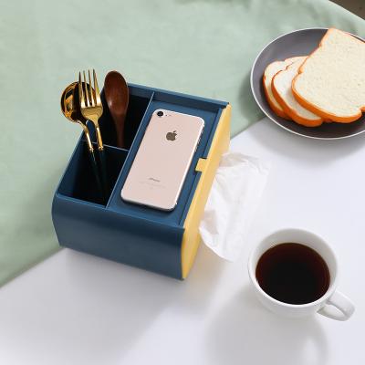 China 2021 style minimalist modern household tea table storage box decoration plastic multifunctional tissue box for sale