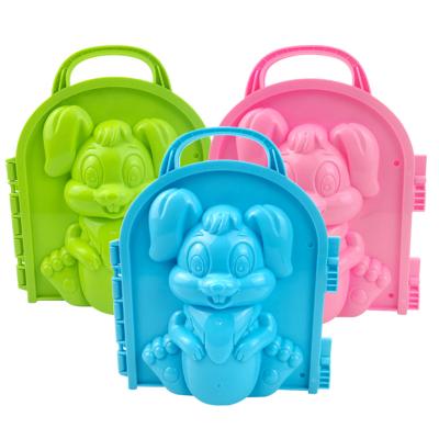 China Winter Sale Funny Rabbit 3D Snow Shape Mold Funny Plastic Tools Snow And Plastic Outdoor Toys Beach Play Sand Toys for sale