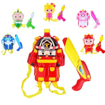 China Educational Summer Outdoor Kids Play Toy Novelty Small Water Gun Toy 2-in-1 Cartoon Backpack Water Gun Sells Beach Toys for sale