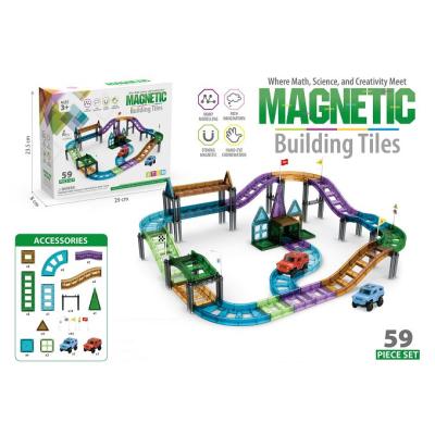 China Creative Toy Amazon Top Sale 59pcs 3d Tiles Magnetic Building Block Building Block Educational Magnet Toys for sale