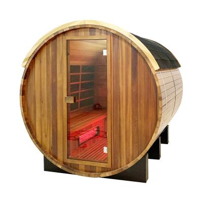 China Computer control panel factory supply barrel red cedar panoramic sauna for sale