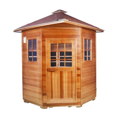 China Custom High Quality Canadian Outdoor Far Infrared Computer Control Panel Red Cedar Sauna Room for sale