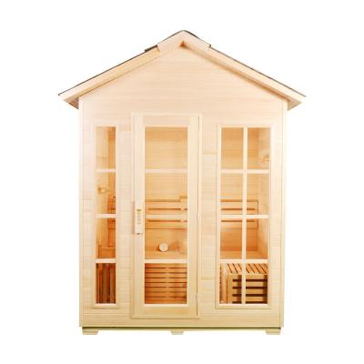 China Computer control panel fashion outdoor canadian hemlock sauna traditional wet sweat room for 4 person for sale