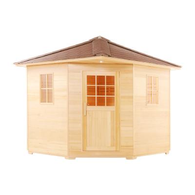 China Computer Control Panel Outdoor 4 Person Hemlock Steam Sauna Luxury Traditional Room for sale