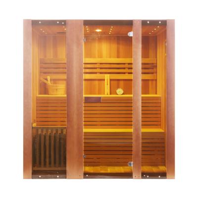 China Computer control panel red cedar sauna room steam sauna room for 3 person for sale