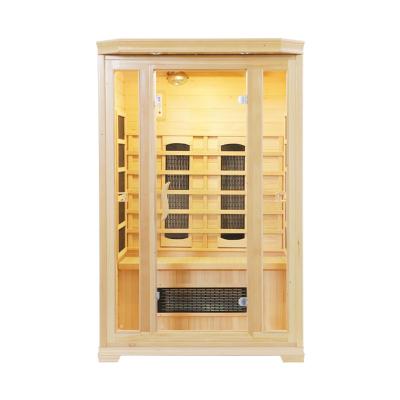 China With Windows 100% Hemlock Crosshead Canadian Infrared Sauna Room Indoor Dry Sauna For 2 Person for sale