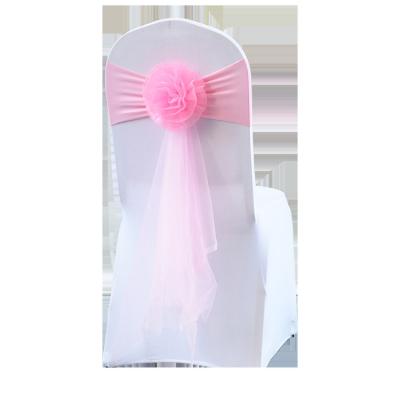 China Decorative Chair Covers Spandex Stretch Chiffon Chair Sash Custom Sash For Wedding Decoration for sale