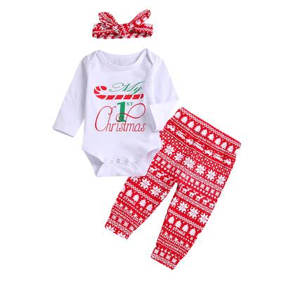 China Baby Romper Anti-pilling Three Piece Sets With Headband for sale