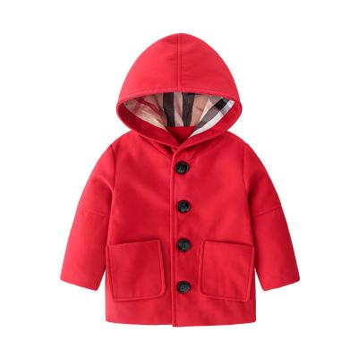 China Girls Hooded Coat Girls Winter Anti-Shrink Overcoat Woolen Warm Double Breasted Jacket for sale